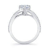 Unusual Round Moissanite Diamond Ring