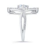 Unusual Round Moissanite Diamond Ring