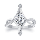 Unusual Round Moissanite Diamond Ring