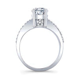 Blue Sapphire Accent Pear Shaped Ring