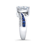 Blue Sapphire Accent Pear Shaped Ring