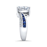 Blue Sapphire Accent Pear Shaped Ring