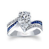 Blue Sapphire Accent Pear Shaped Ring