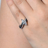 Black Diamond Accent Marquise Ring