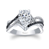 Black Diamond Accent Teardrop Moissanite Ring