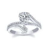 Split Shank Pear Lab Grown Diamond Engagement Ring