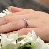 Overlap Pink Sapphire Promise Ring