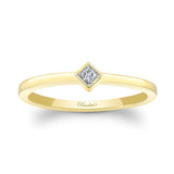 Aria princess cut diamond promise ring with bezel set diamond center, elegant and timeless jewelry piece.