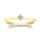 Aria princess cut diamond promise ring with bezel set diamond center, elegant and timeless jewelry piece.