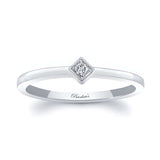 Aria princess cut diamond promise ring with bezel set center stone, a timeless and elegant design for any occasion.
