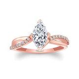 Marquise Engagement Ring With Twisted Band