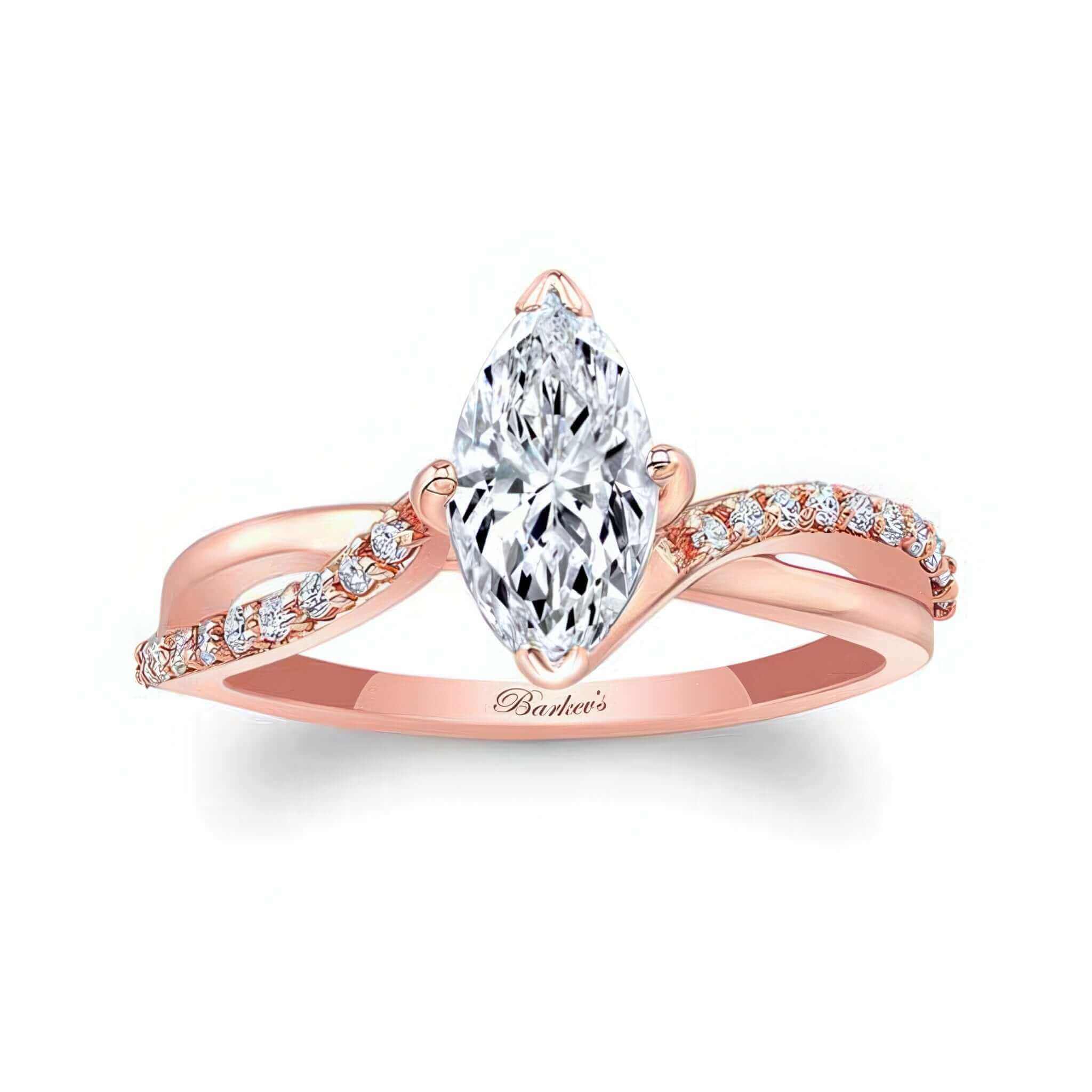 Marquise Engagement Ring With Twisted Band