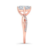Pear Shaped Engagement Ring With Twisted Band