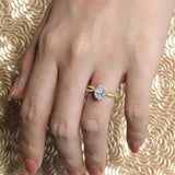 Pear Shaped Lab Grown Diamond Engagement Ring With Twisted Band