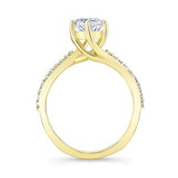 Pear Shaped Lab Grown Diamond Engagement Ring With Twisted Band