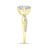 Pear Shaped Engagement Ring With Twisted Band