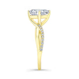 Pear Shaped Lab Grown Diamond Engagement Ring With Twisted Band