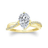 Pear Shaped Lab Grown Diamond Engagement Ring With Twisted Band