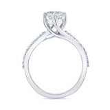 Pear Shaped Lab Grown Diamond Engagement Ring With Twisted Band