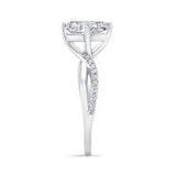 Pear Shaped Engagement Ring With Twisted Band