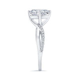 Pear Shaped Lab Grown Diamond Engagement Ring With Twisted Band