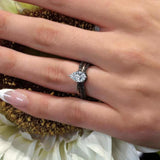 Pear Shaped Black Diamond Accent Twist Bridal Set