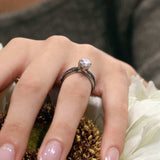 Pear Shaped Black Diamond Accent Twist Bridal Set