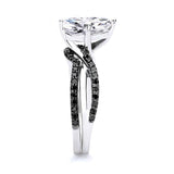 Pear Shaped Black Diamond Accent Twist Bridal Set