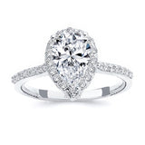 2 Carat Pear Shaped Halo Ring