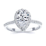 2 Carat Pear Shaped Moissanite Halo Ring