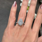 2 Carat Pear Shaped Moissanite Halo Ring