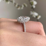 2 Carat Pear Shaped Moissanite Halo Ring
