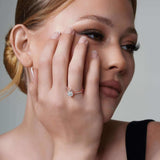 Pear Shaped Halo Moissanite Ring
