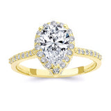 2 Carat Pear Shaped Halo Ring