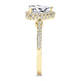 2 Carat Pear Shaped Moissanite Halo Ring