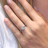 Pear Shaped Halo Moissanite Ring