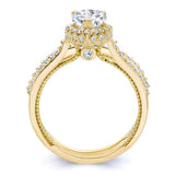 Pear Shaped Moissanite Halo Ring Set