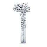 Pear Shaped Moissanite Halo Ring Set