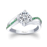 Split Shank Engagement Ring With Emeralds