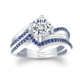 Split Shank Wedding Set With Blue Sapphires