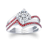 Split Shank Wedding Set With Rubies