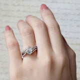 Moissanite Split Shank Wedding Set