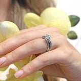 Moissanite Split Shank Wedding Set