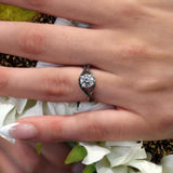 Black Diamond Accent Criss Cross Ring