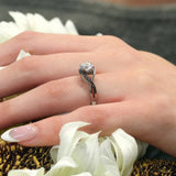 Black Diamond Accent Moissanite Criss Cross Ring
