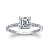 Ella Asscher Cut Moissanite Engagement Ring