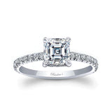 Ella Asscher Cut Moissanite Engagement Ring