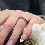 Criss Cross Black and White Diamond Promise Ring