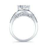 Unique Princess Cut Black Diamond Accent Ring