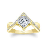 Unique Princess Cut Lab Grown Diamond Engagement Ring
